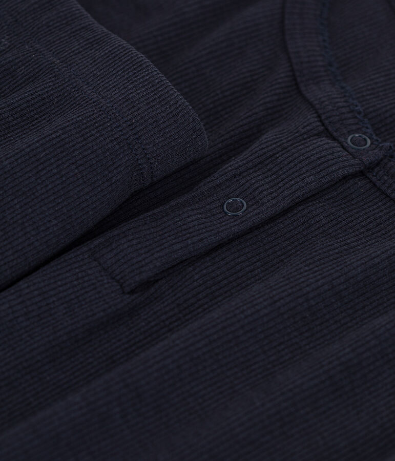 Pigiama donna corto in cotone e lyocell tinta unita con spalline blu