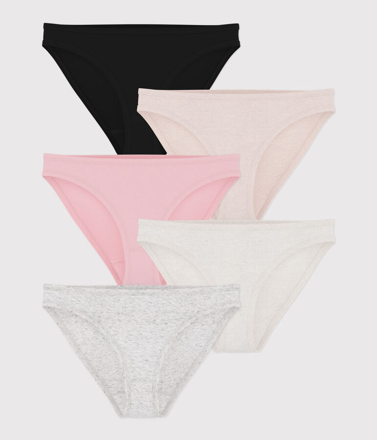 Confezione da 5 slip in cotone leggero Donna multicolore