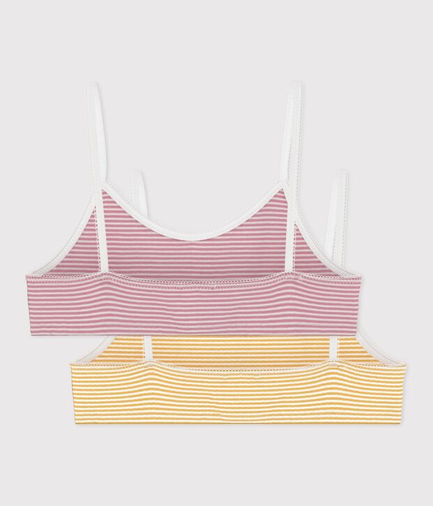 Set di brassi&egrave;re bambina in cotone a righe multicolore