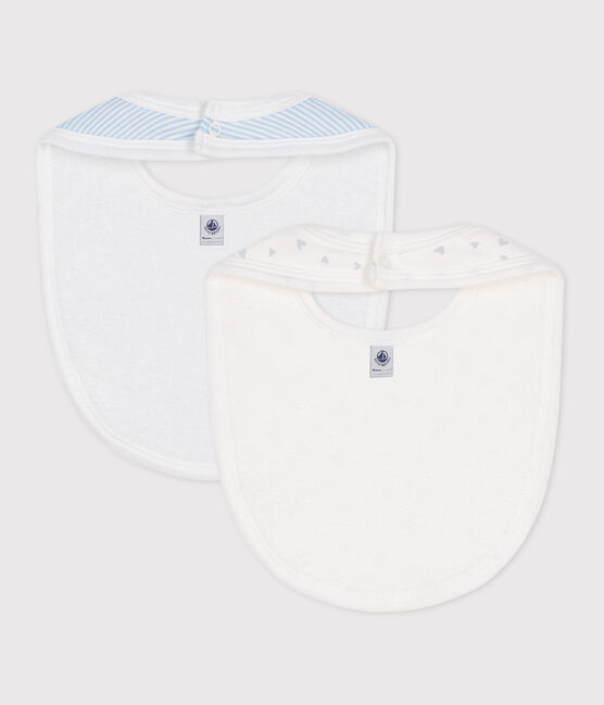 Confezione da 2 bavaglini in cotone con stampa neonato variante 1