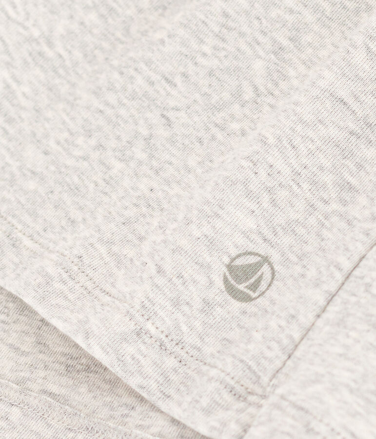 T-shirt L'Iconique scollo a V in cotone tinta unita donna grigio