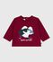 T-shirt a maniche lunghe in cotone con motivo gatto neonato AMARANTE