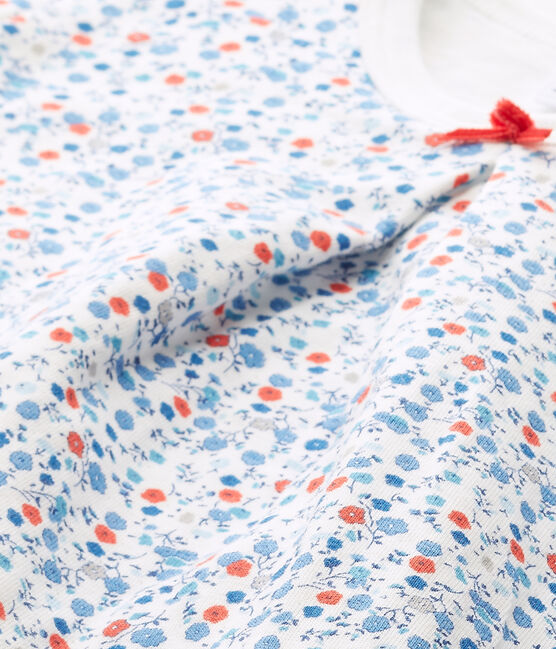 Pigiama per bambina stampato con fantasia floreale bianco LAIT/bianco MULTICO