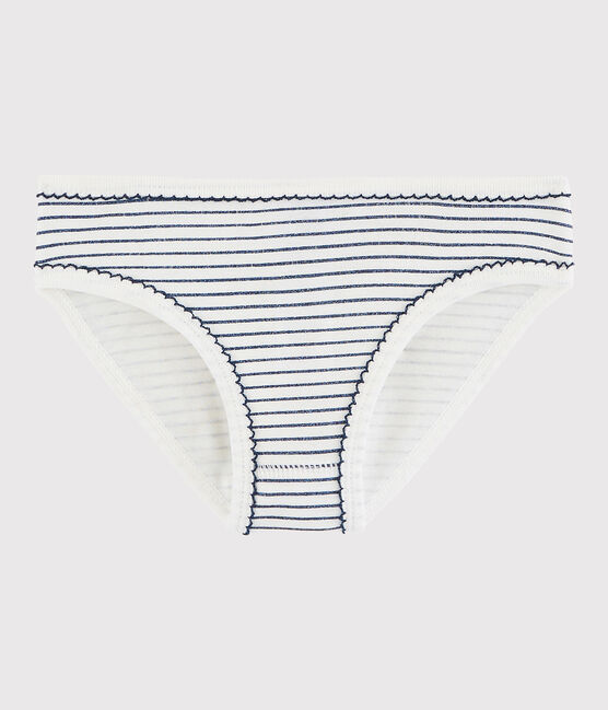 La mutandina in cotone per bambina bianco MARSHMALLOW/blu MEDIEVAL