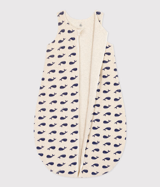 Sacco nanna neonato in ciniglia con motivo balena TOG 3 beige MONTELIMAR/blu MEDIEVAL