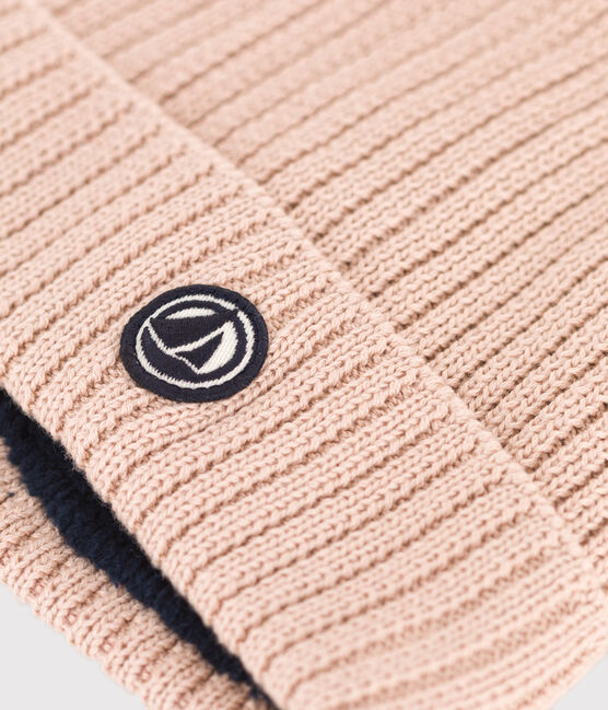 Cappello in maglia con fodera in pile bambino unisex rosa SALINE