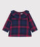 Blusa a manica lunga di flanella per bebè blu SMOKING/bianco MULTICO