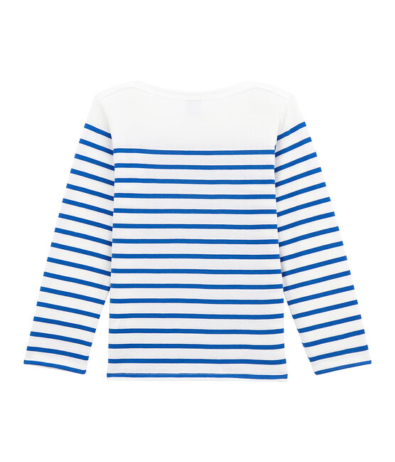 Maglia alla marinara da bambino con decorazioni creative bianco MARSHMALLOW/blu PERSE