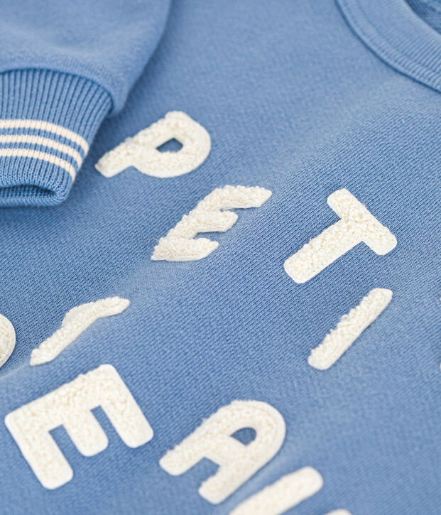 Maglia in tessuto felpato bambina/bambino blu