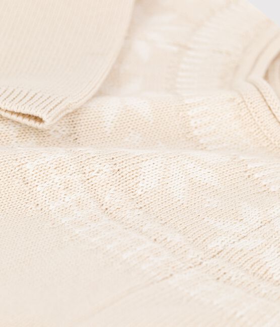 Pullover bambina in lana e cotone beige JERRYCAN MOULINE/ MARSHMALLOW