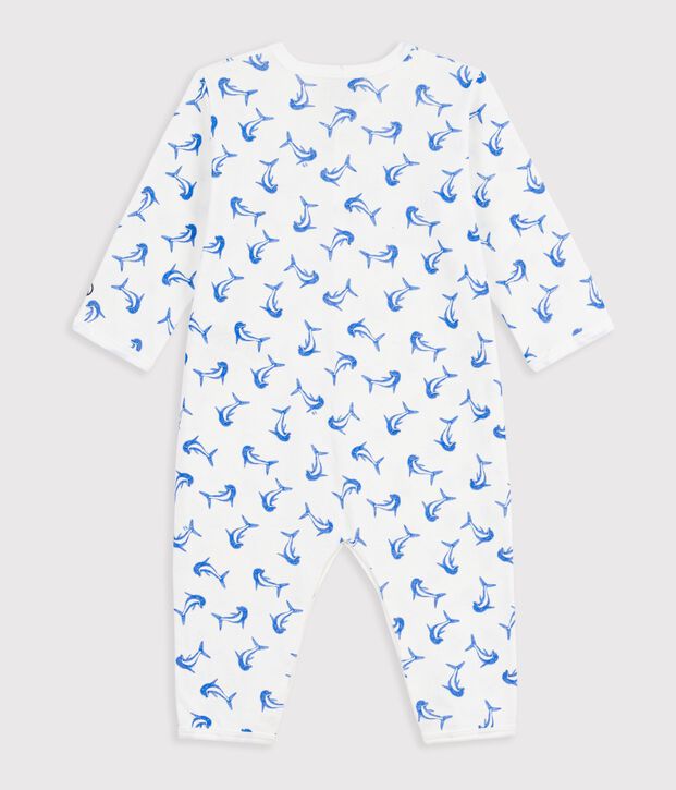 Dors bien sans pied en coton bianco/blu/multicolore