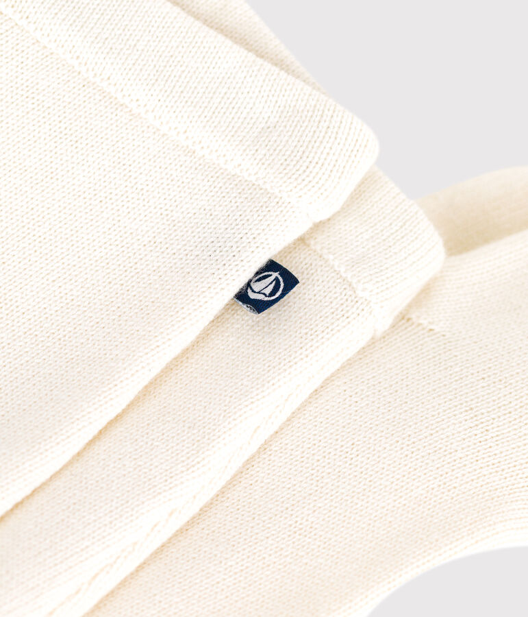Pantaloni in maglia di lana e cotone neonato bianco