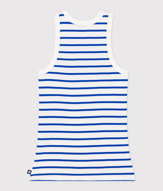 Canotta L'Iconique in cotone a righe donna bianco MARSHMALLOW/blu PERSE