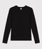 T-shirt Iconica a maniche lunghe a coste tinta unita donna nero BLACK