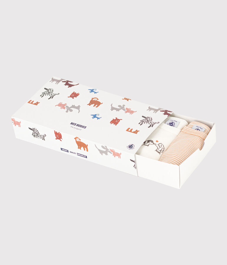 Confezione da 5 body a maniche lunghe motivo cagnolini in cotone multicolore