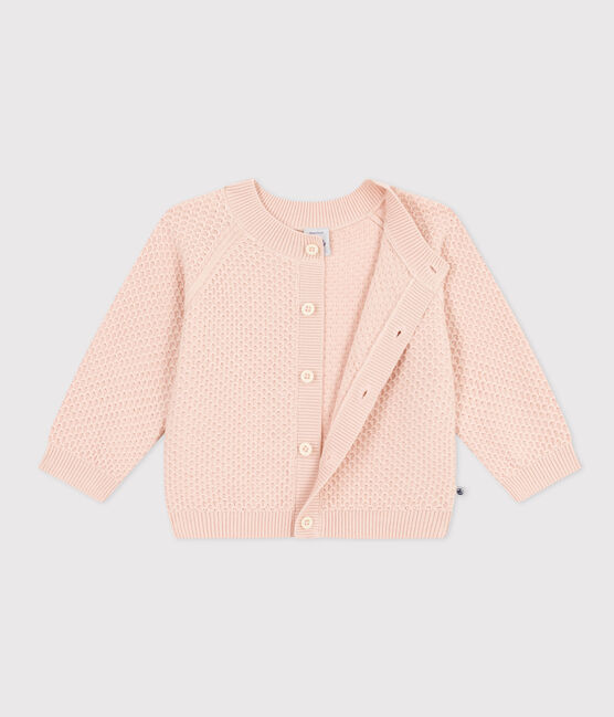 Cardigan in tricot di cotone bebè rosa SALINE