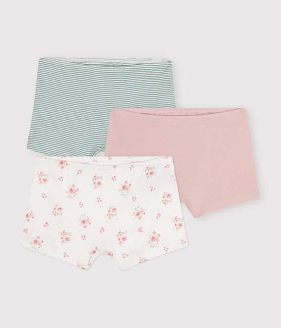 Set di 3 slip shorty a fiori in cotone bambino variante 1