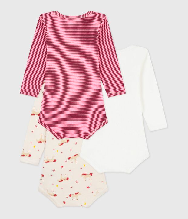 Set di body a maniche lunghe in cotone con stampa neonato multicolore