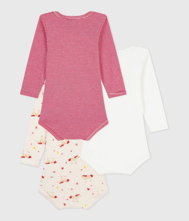 Set di body a maniche lunghe in cotone con stampa neonato multicolore