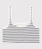 Brassière donna in misto cotone ed elastan a righe bianco MARSHMALLOW/blu SMOKING