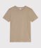 T-shirt a maniche corte in cotone tinta unita donna beige