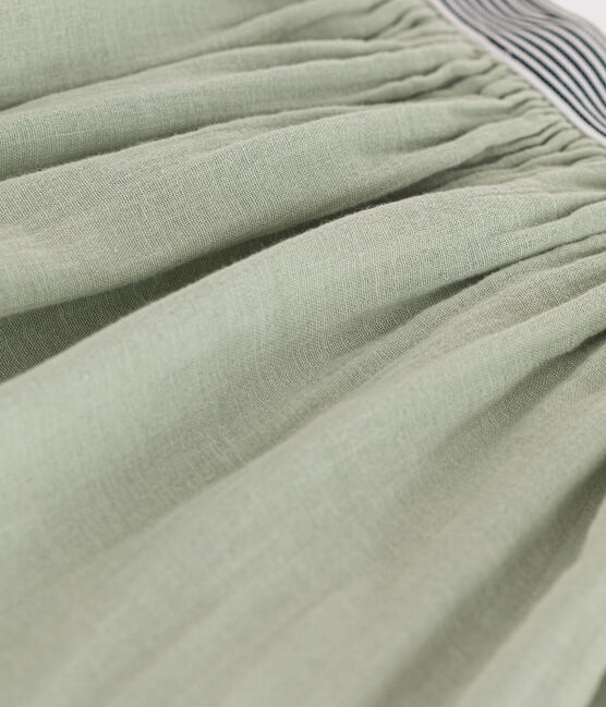 Gonna in garza di cotone bambina verde HERBIER