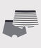 Confezione di 2 boxer a righe ragazzo variante 1