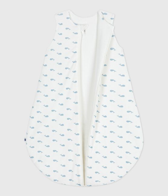 Sacco nanna in ciniglia con balene stampate neonato TOG 3 MARSHMALLOW/ ADRIATIC