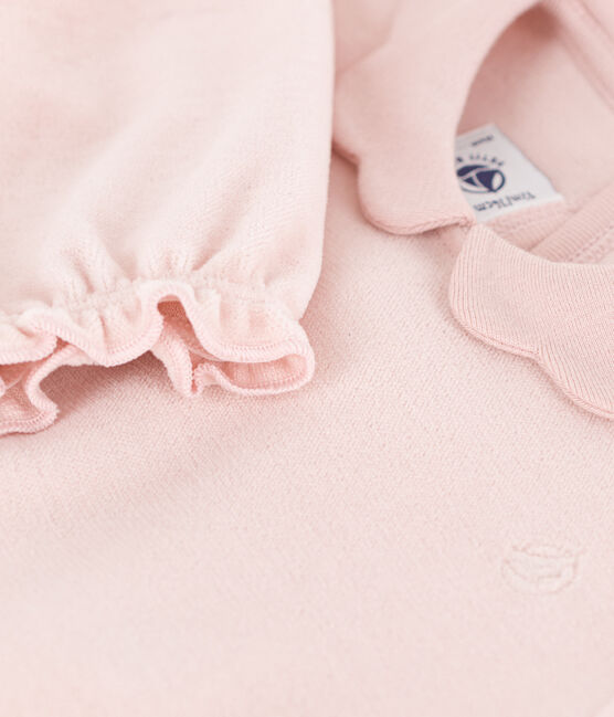 Pigiama bebè tinta unita rosa in ciniglia rosa SALINE