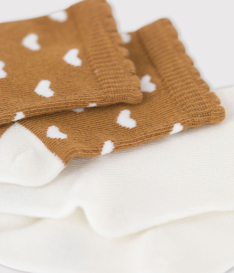 Confezione da 2 paia di calzini beb&egrave; a cuori multicolore