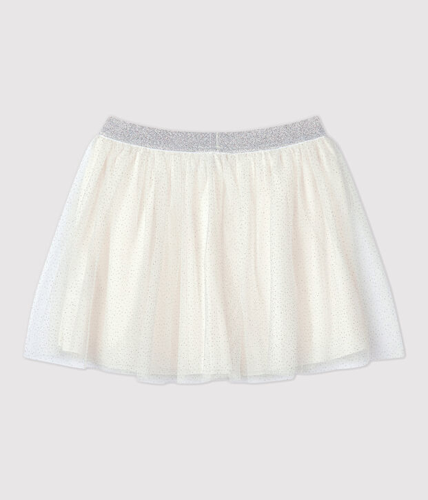 Gonna in tulle bambina bianco/grigio