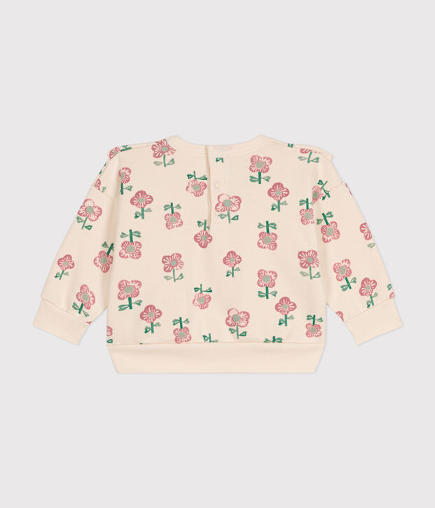 Maglia in tessuto felpato neonato ecru/multicolore