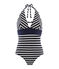 Costume intero donna blu ABYSSE/bianco MARSHMALLOW