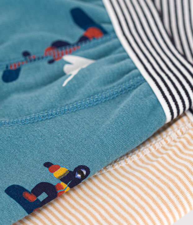 Confezione da 2 boxer bambino in cotone motivo snowboard multicolore