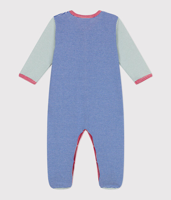 Pigiama in cotone a righe neonato blu CALVIN/ MARSHMALLOW