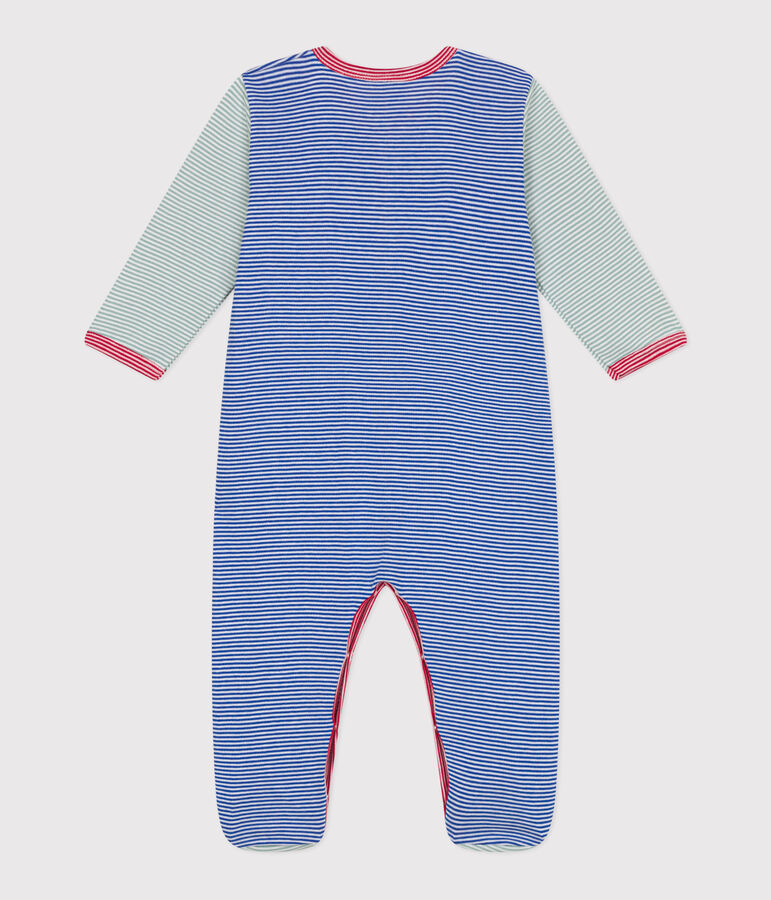 Pigiama in cotone a righe neonato blu/bianco