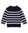 Pull lana e cotone a righe bebè maschio blu SMOKING/bianco MARSHMALLOW