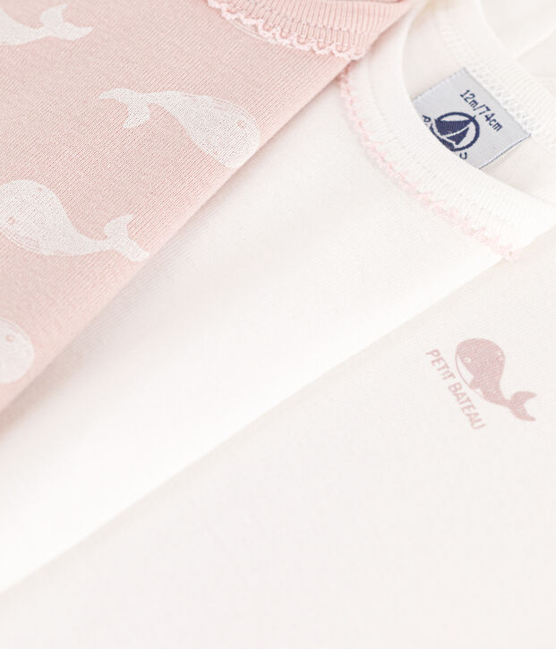 Confezione da 3 body manica corta in cotone con balene multicolore