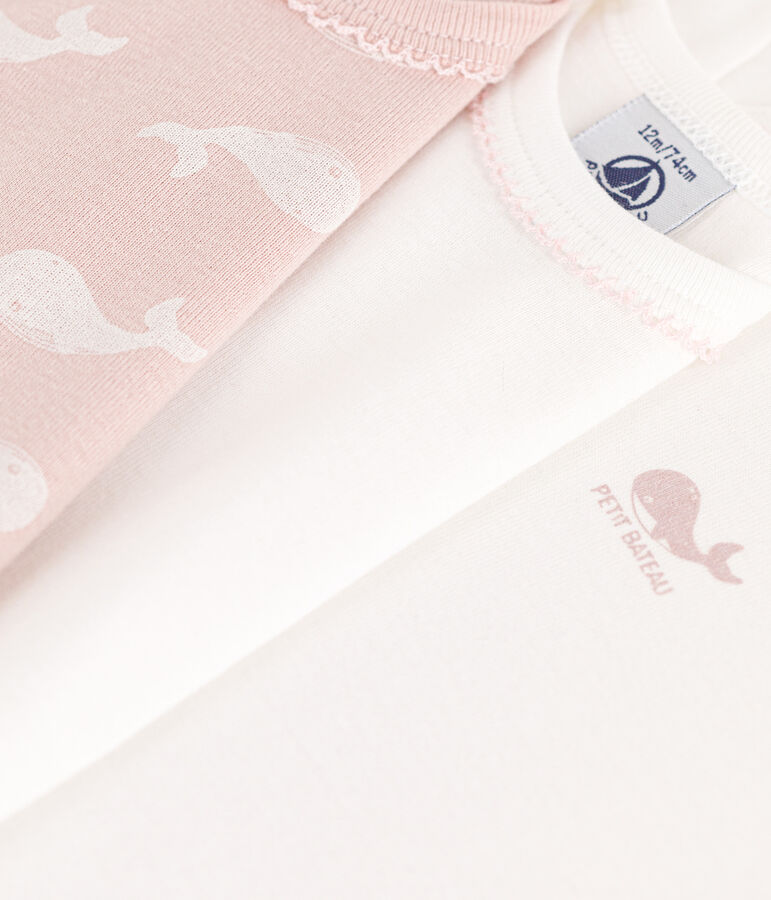 Confezione da 3 body manica corta in cotone con balene multicolore