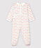 Tutina pigiama Petit Bateau "Je T'aime" bebè femmina in jacquard bianco MARSHMALLOW/rosso TERKUIT