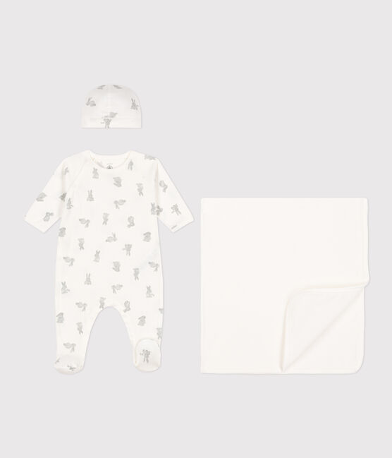 Confezione da 3 articoli in cotone bebè bianco MARSHMALLOW/grigio GRIS