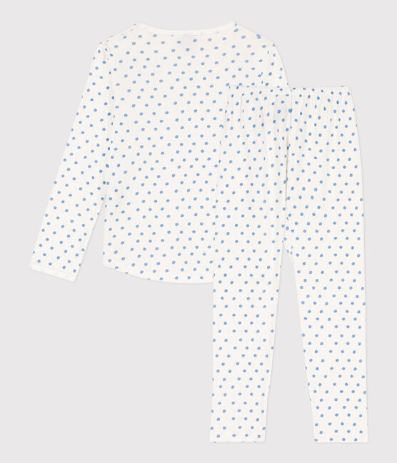 Pigiama bambina in cotone a pois bianco MARSHMALLOW/ EDNA