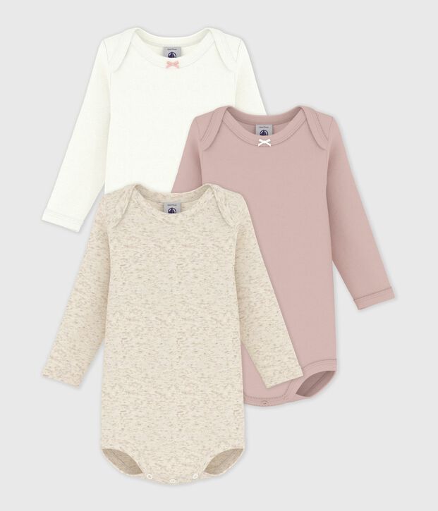 Confezione da 3 body a maniche lunghe beb&egrave; in cotone multicolore
