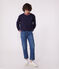 Felpa donna in cotone tinta unita blu SMOKING