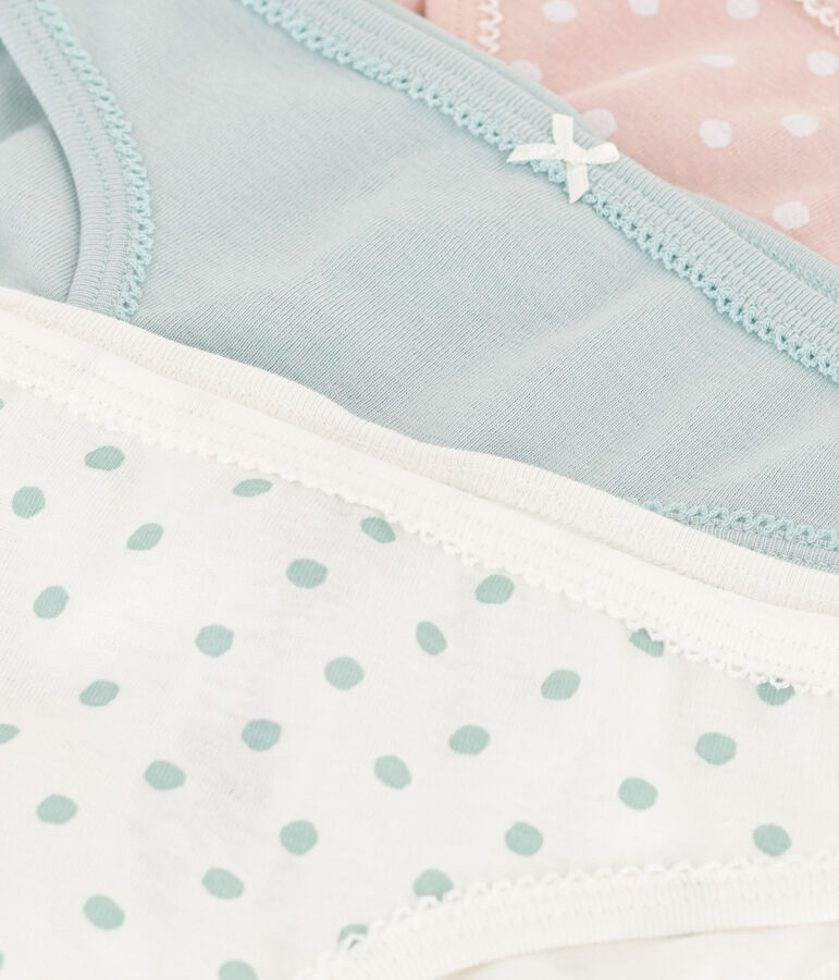 Confezione da 3 slip a pois in cotone bambina multicolore