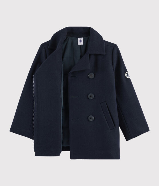 Caban in drap di lana ragazzo blu SMOKING