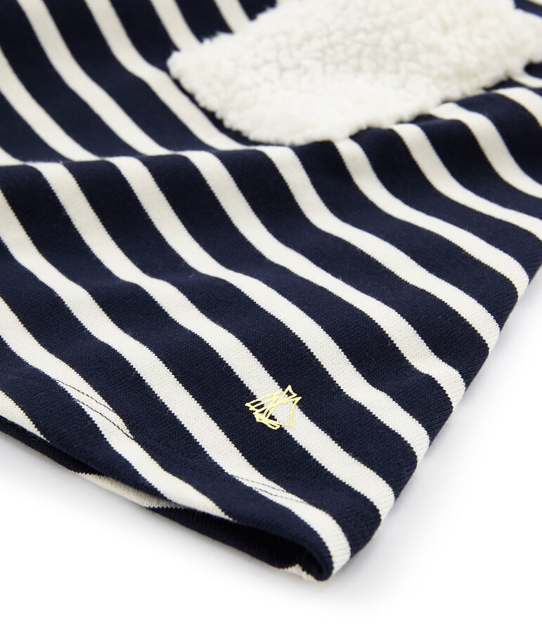 Abito maniche lunghe bambina blu/bianco