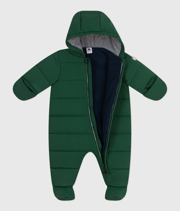 Tutina imbottita in poliestere neonato verde
