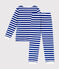 Pigiama a righe in velluto bambino  blu CALVIN/ MARSHMALLOW