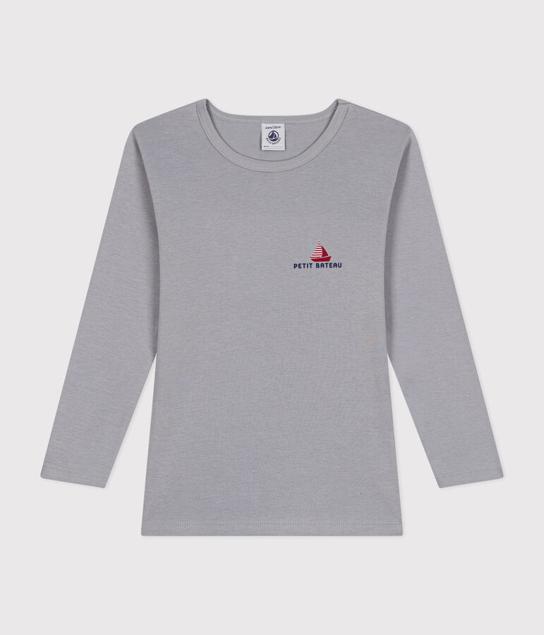 Tee-shirt manches longues en coton enfant grigio PIGEON